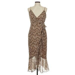 Bardot Tan Patterned High Low Dress